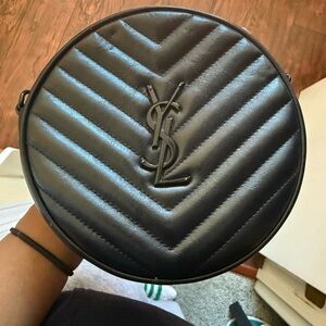 Yves Saint Laurent Chevron Quilted Black Bag